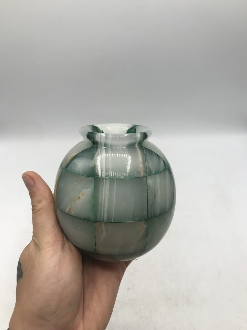 Duo de vases en pierres marbrées – Image 3