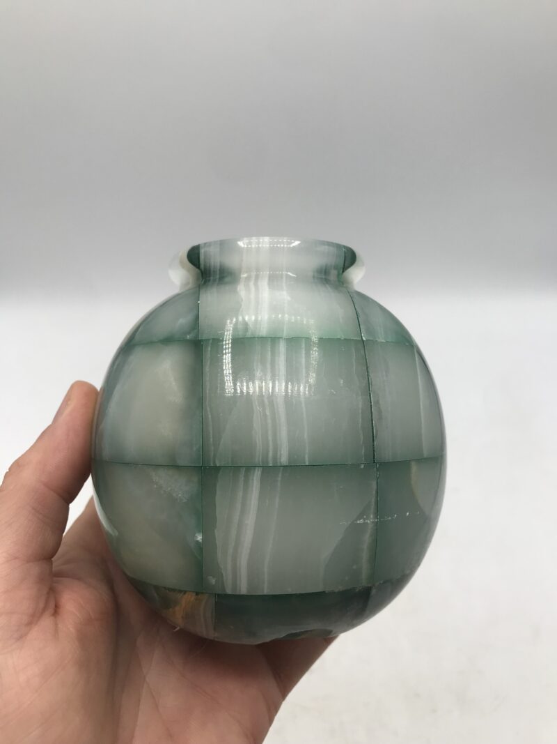 Duo de vases en pierres marbrées – Image 4