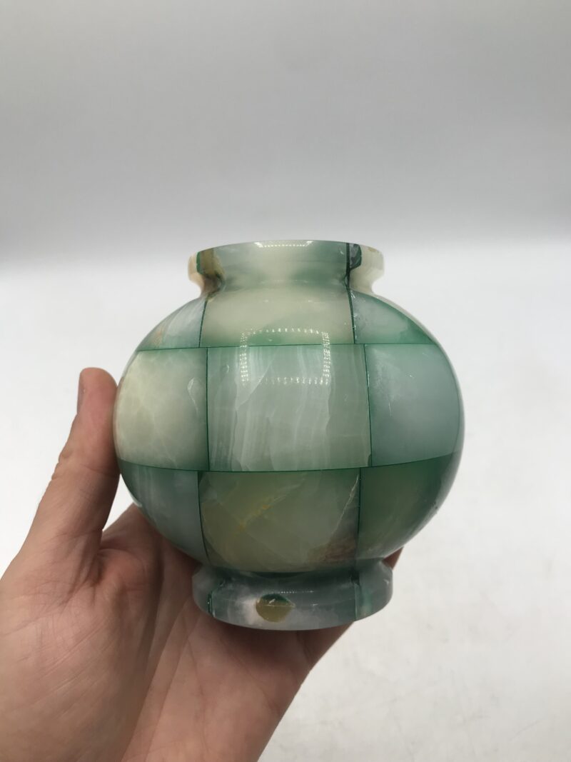 Duo de vases en pierres marbrées – Image 6