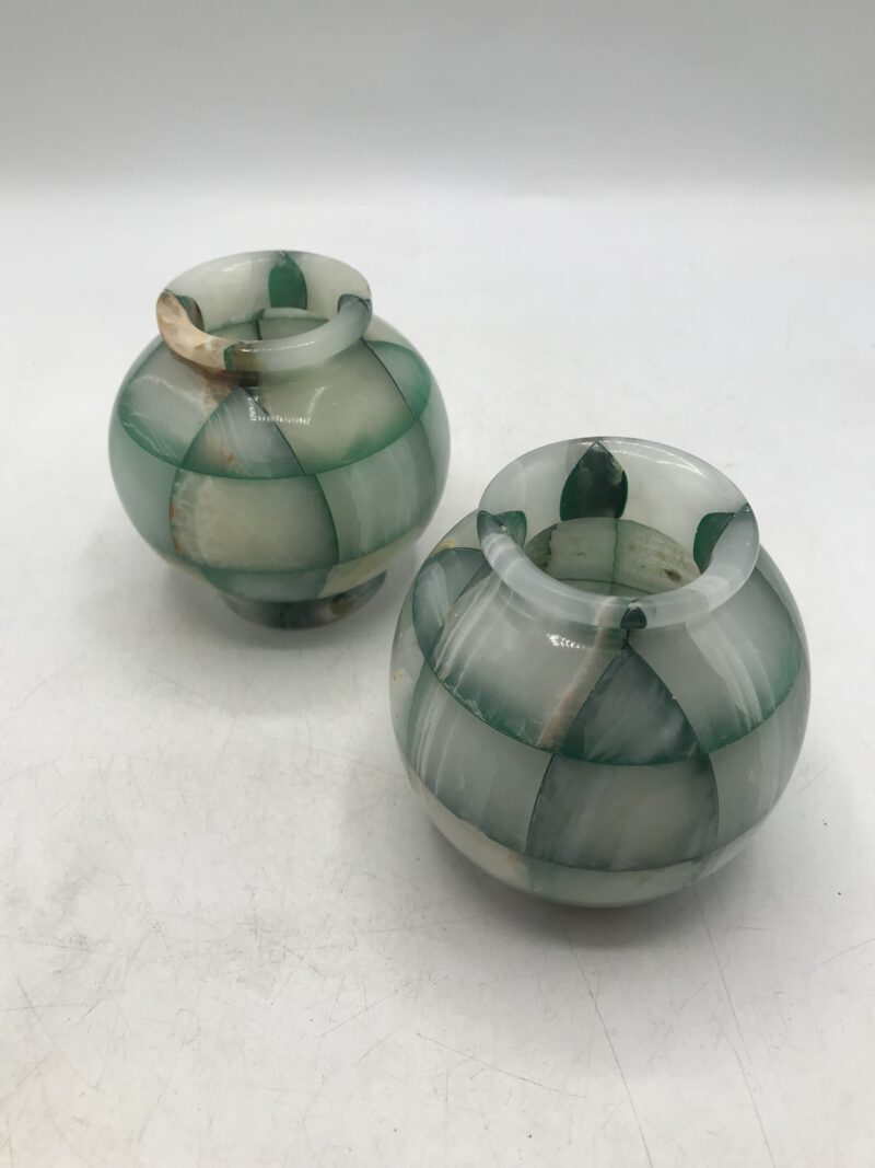 Duo de vases en pierres marbrées – Image 7