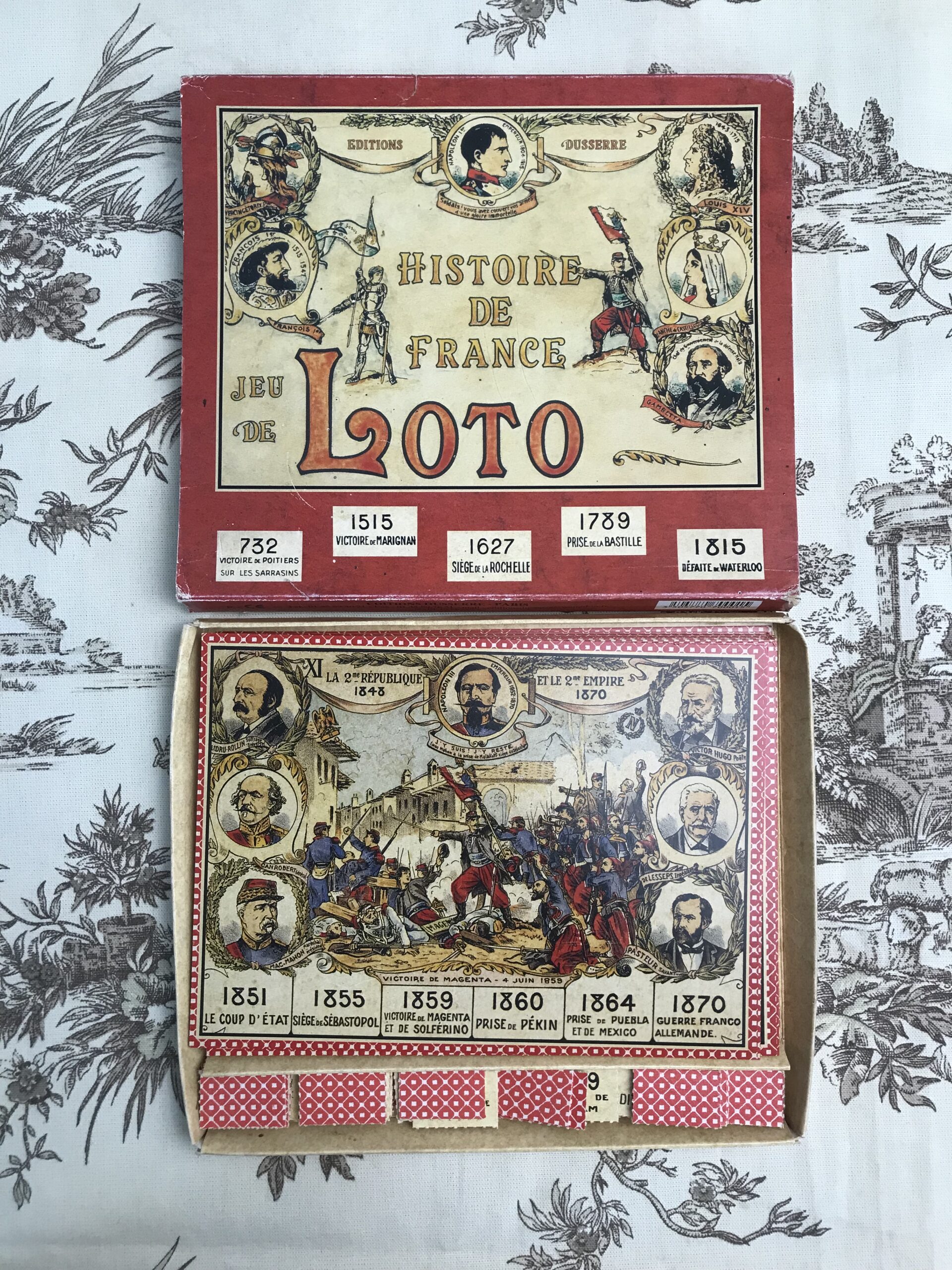 Jeu loto histoire de France 12 grandes périodes avec les dates