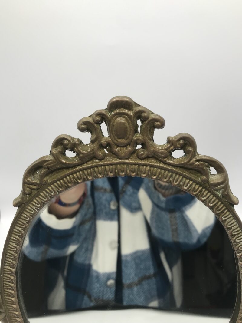Miroir psyché ancien sur pied en laiton – Image 3