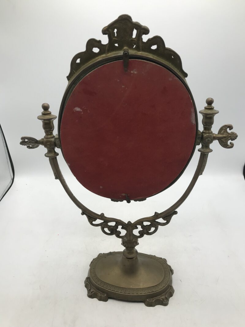 Miroir psyché ancien sur pied en laiton – Image 4