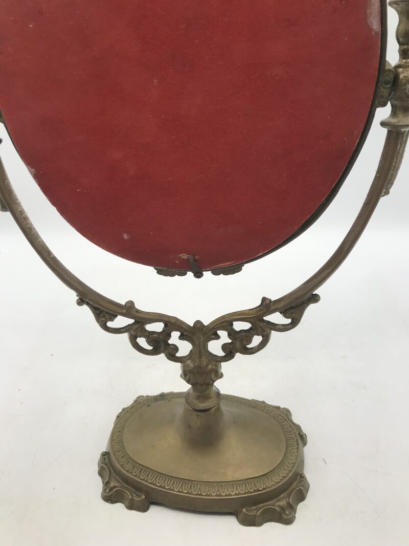 Miroir psyché ancien sur pied en laiton – Image 7
