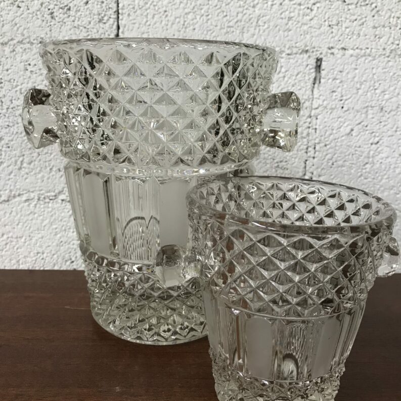 seau champagne et glaçons cristal vintage