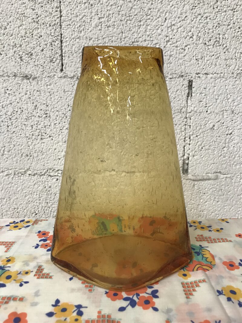 vase verre bullé ambre