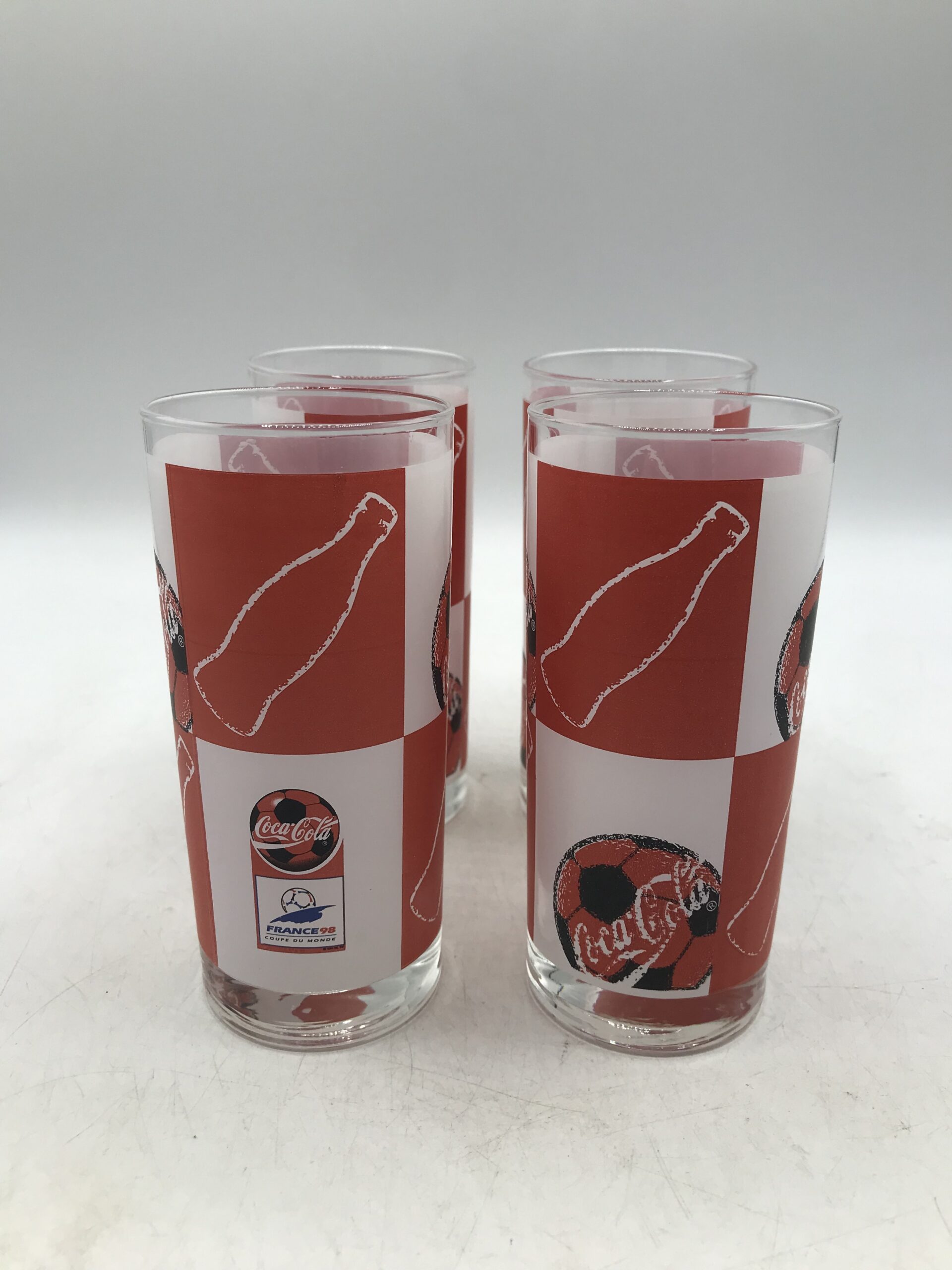 Lot de 4 verres Coca cola 1998 - Ressourcerie Histoires Sans Fin