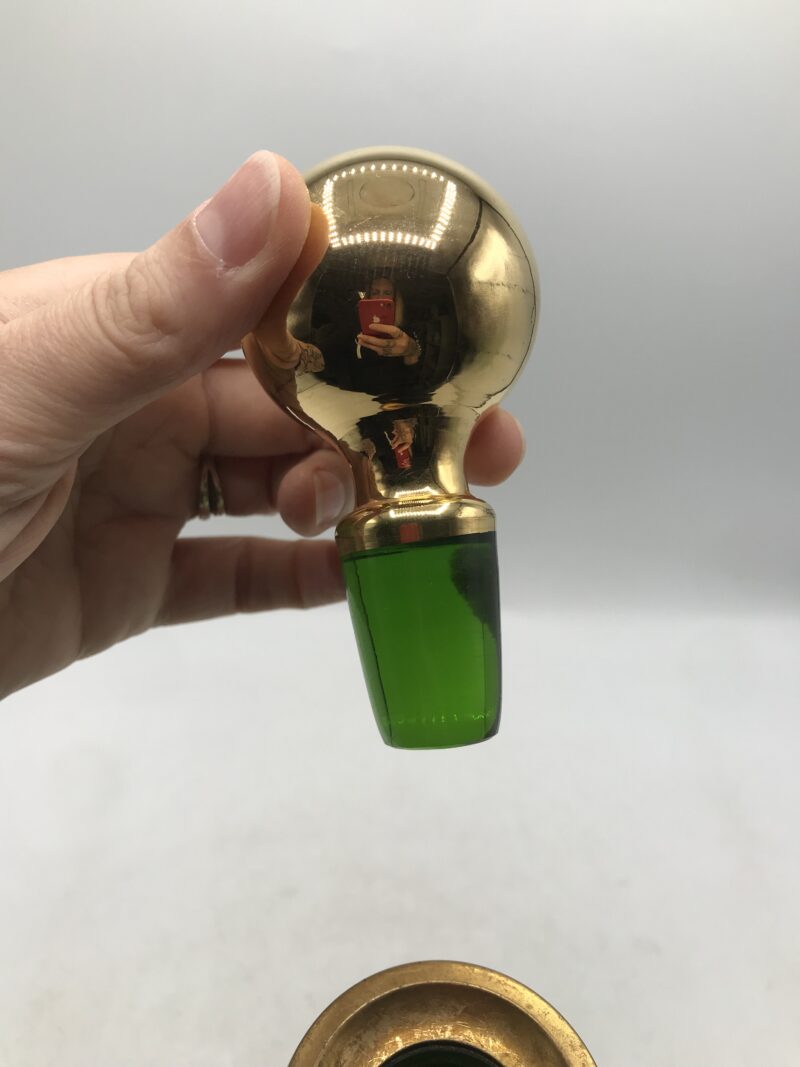 Ancien flacon Whisky en cristal et bronze – Image 5