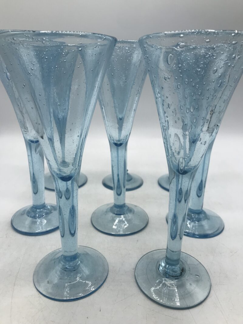 Service 8 flutes verre Biot bleu – Image 4