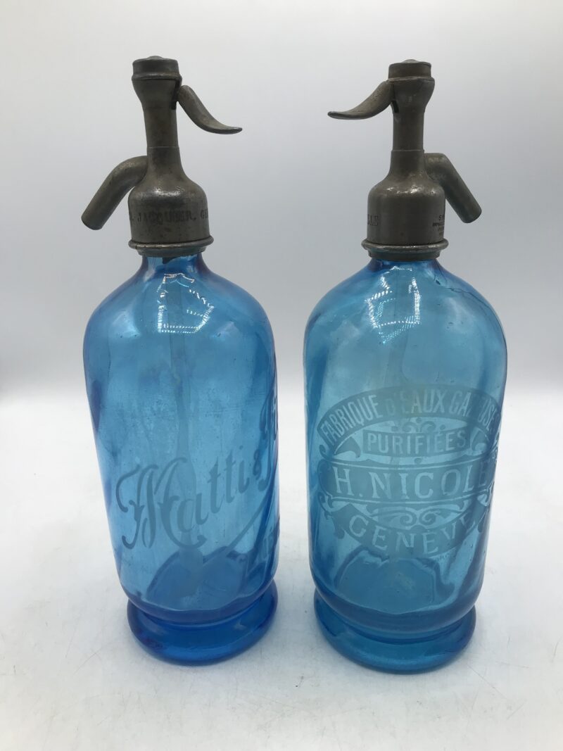 Duo de siphon ancien en verre – Image 6