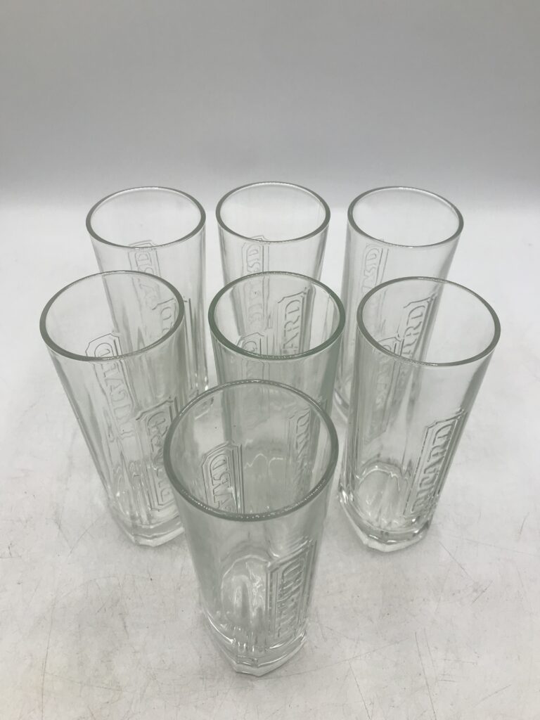 Lot De 7 Verres Ricard Vintage Années 70 - Collection Verre Français CAF