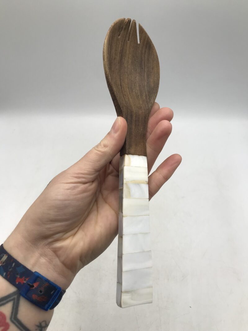Couverts à salade bois et nacre – Image 4