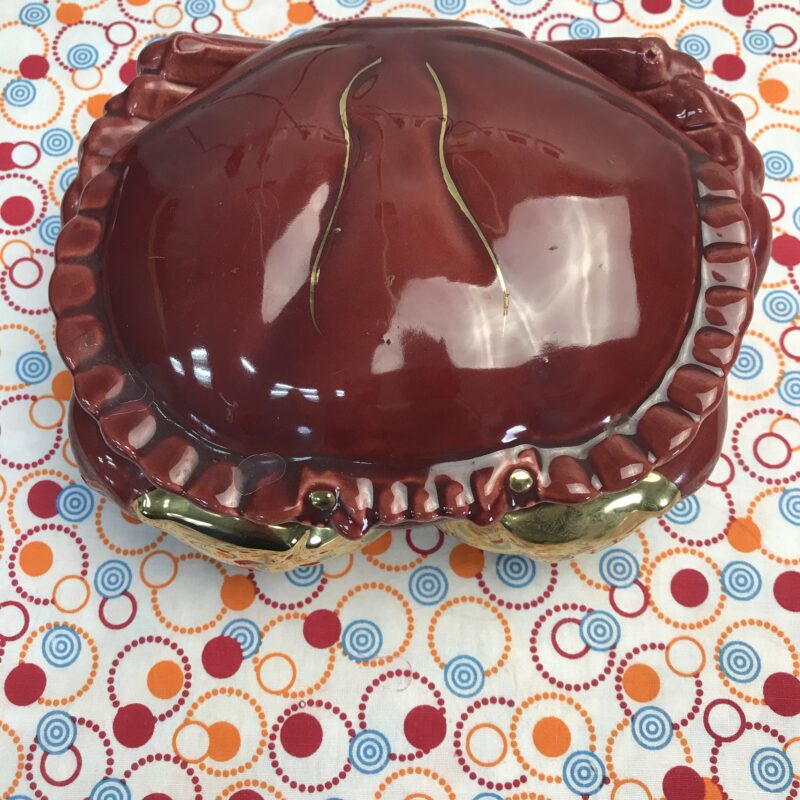 terrine rouge céramique crabe Michel Caugant