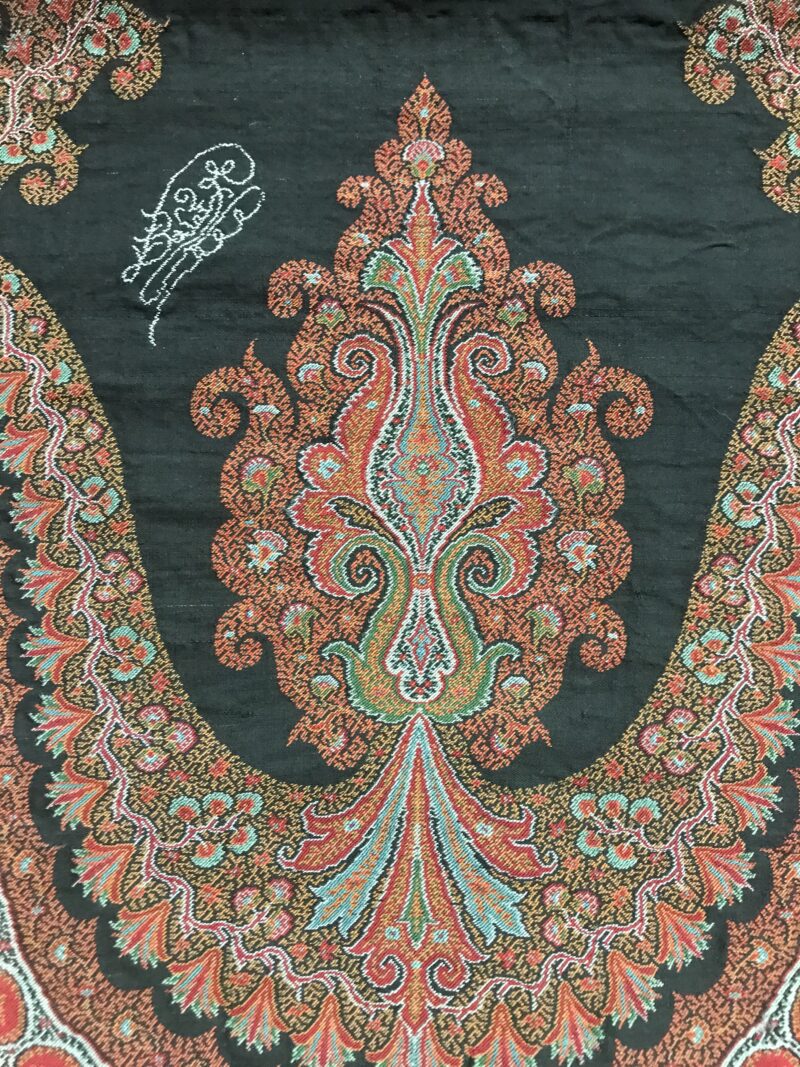 Tenture en cachemire ancien indien signée – Image 7