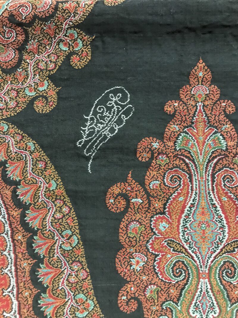 Tenture en cachemire ancien indien signée – Image 8