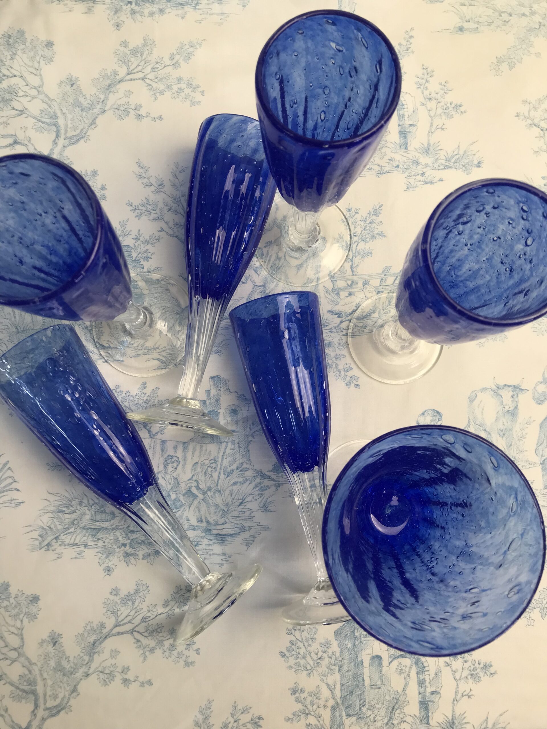 Bol de punch en verre coupé vintage 8 tasses -  France