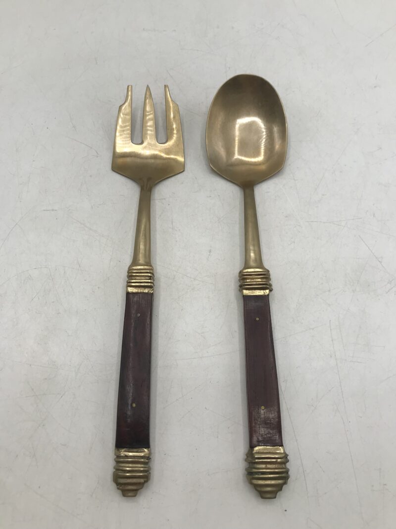Ménagère complète en laiton et bois – Image 7
