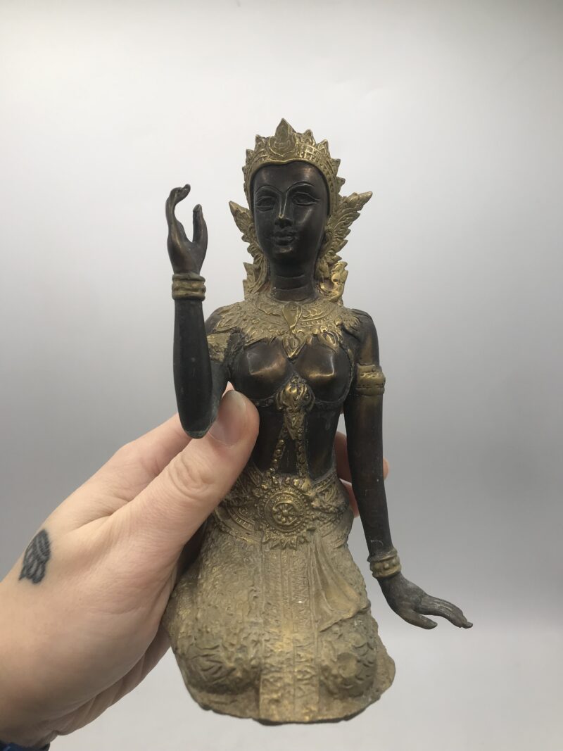 Sculpture bronze doré divinité – Image 5