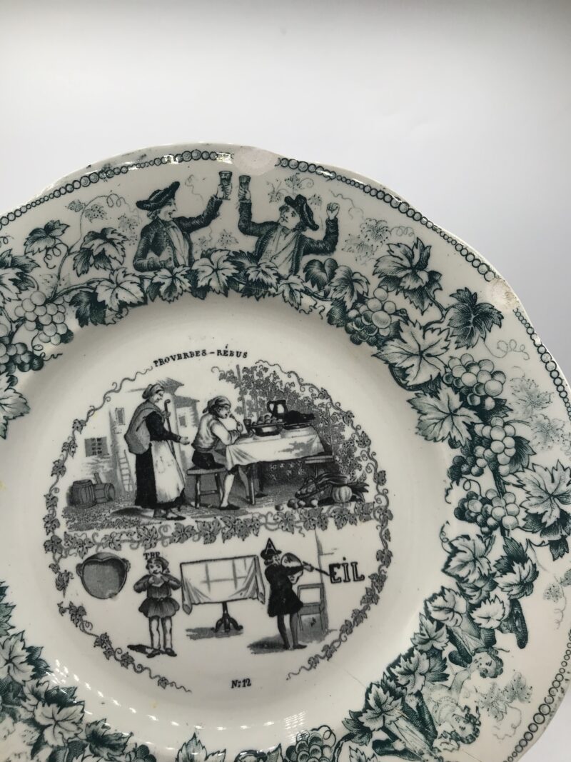 Lot de 8 assiettes Proverbes Montereau – Image 10