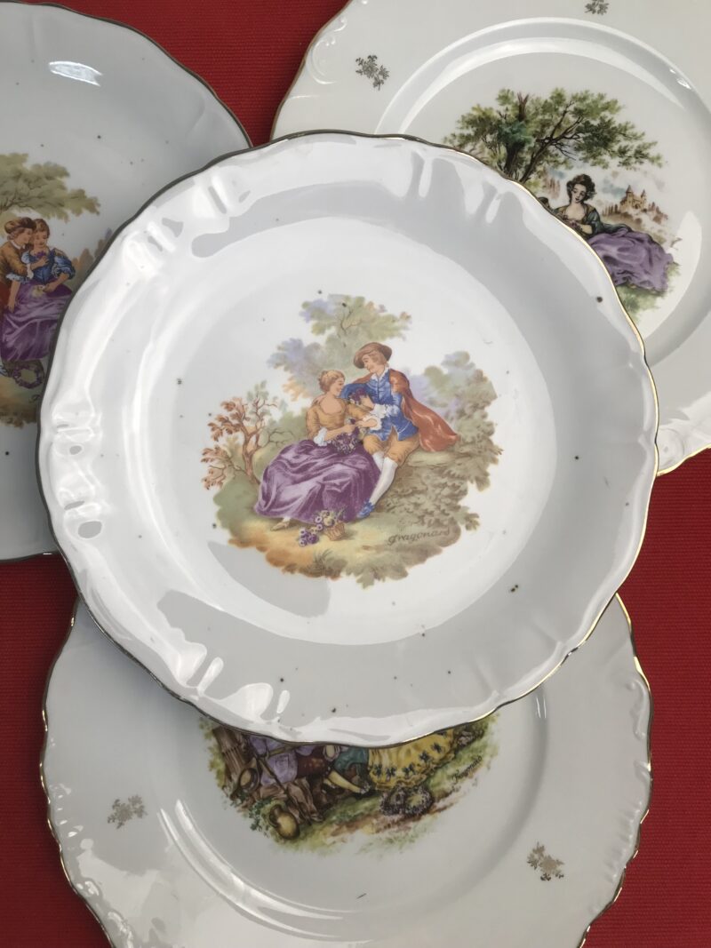 assiettes porcelaine limoges Fragonard