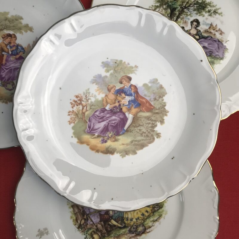 assiettes porcelaine limoges Fragonard