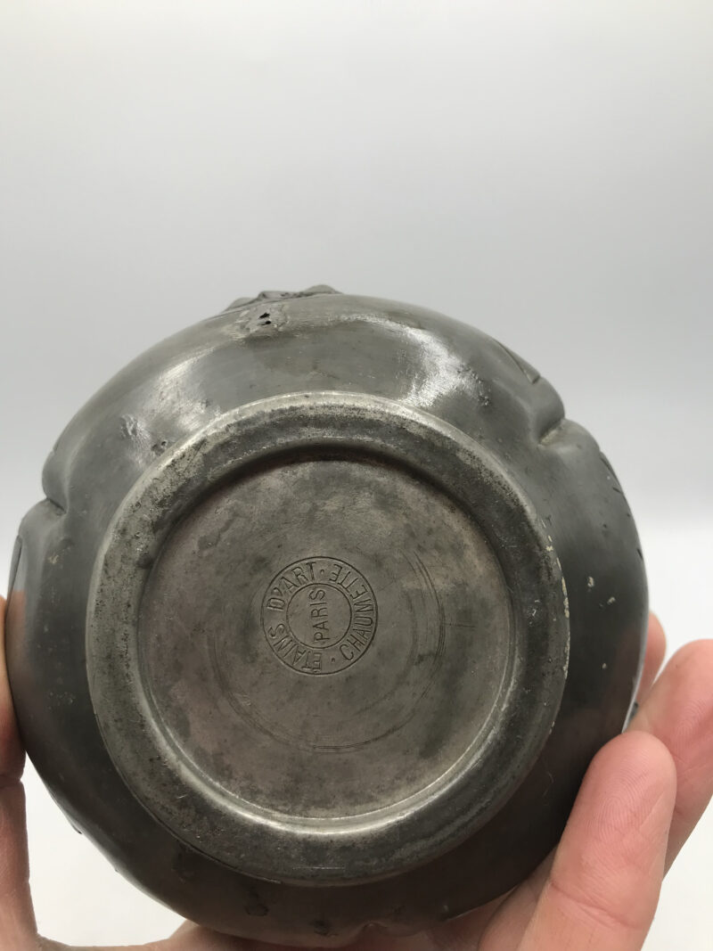 Duo de vase étain Art nouveau – Image 14