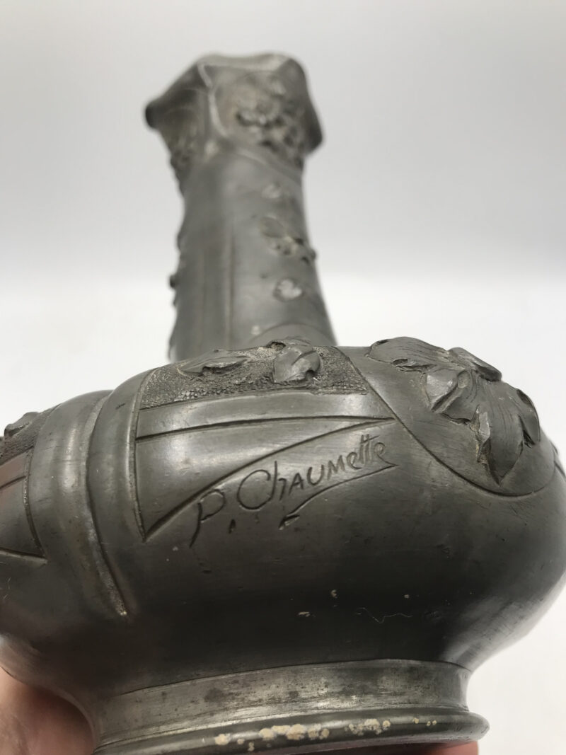 Duo de vase étain Art nouveau – Image 16