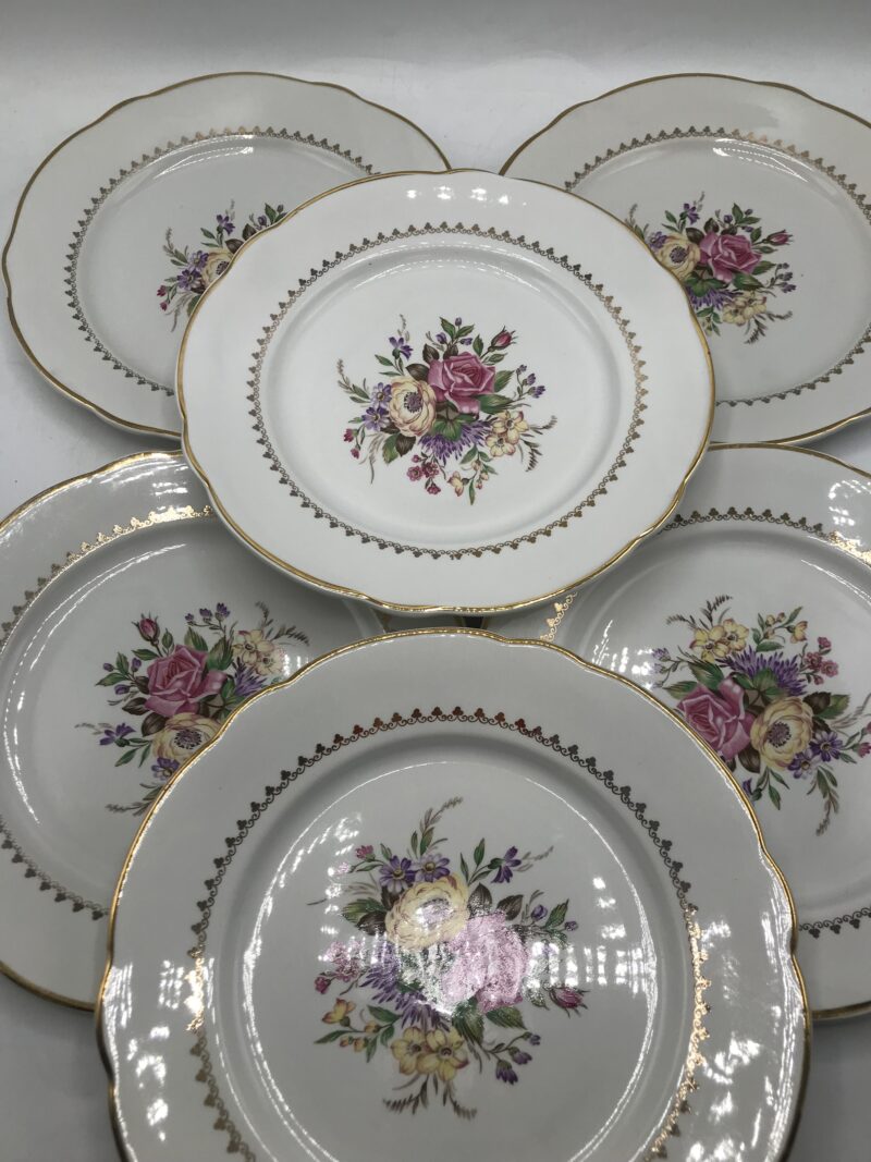 Lot de 6 assiettes fleurs Lunéville – Image 8