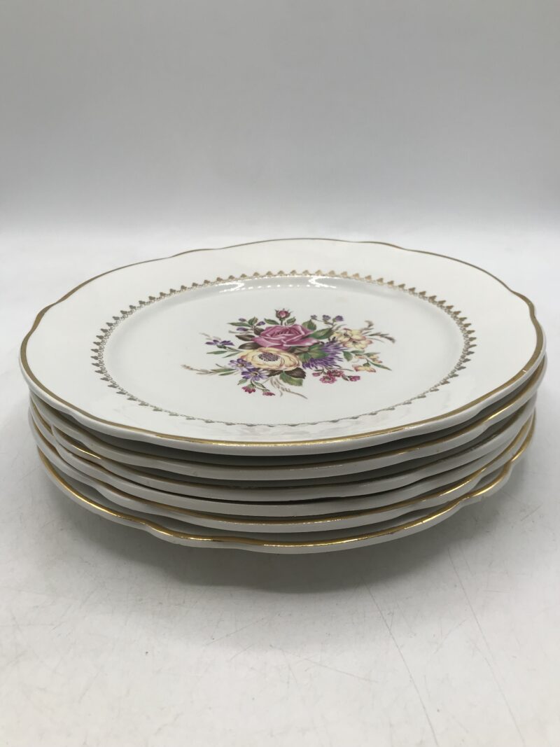 Lot de 6 assiettes fleurs Lunéville – Image 10
