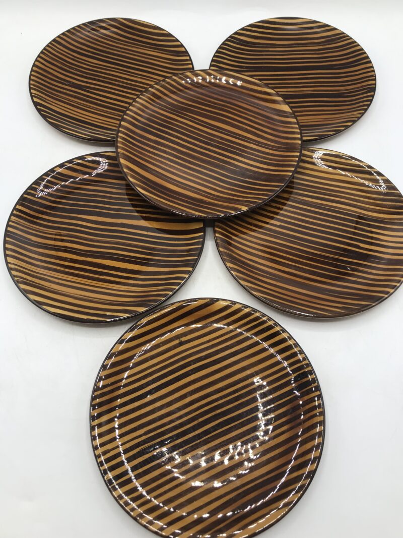 Lot de 6 assiettes Digoin "Domino" – Image 3