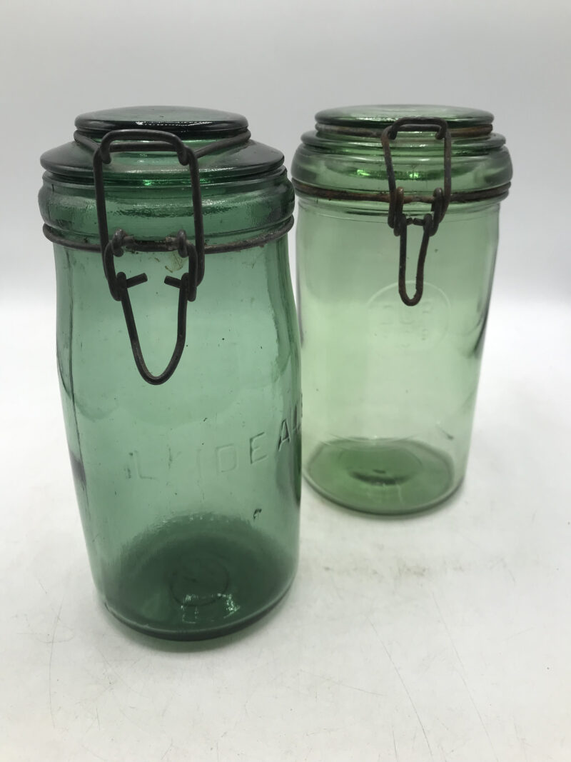 Duo de bocaux vintage vert – Image 2