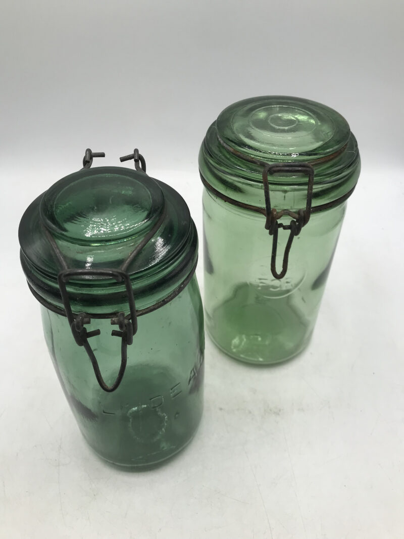 Duo de bocaux vintage vert – Image 3