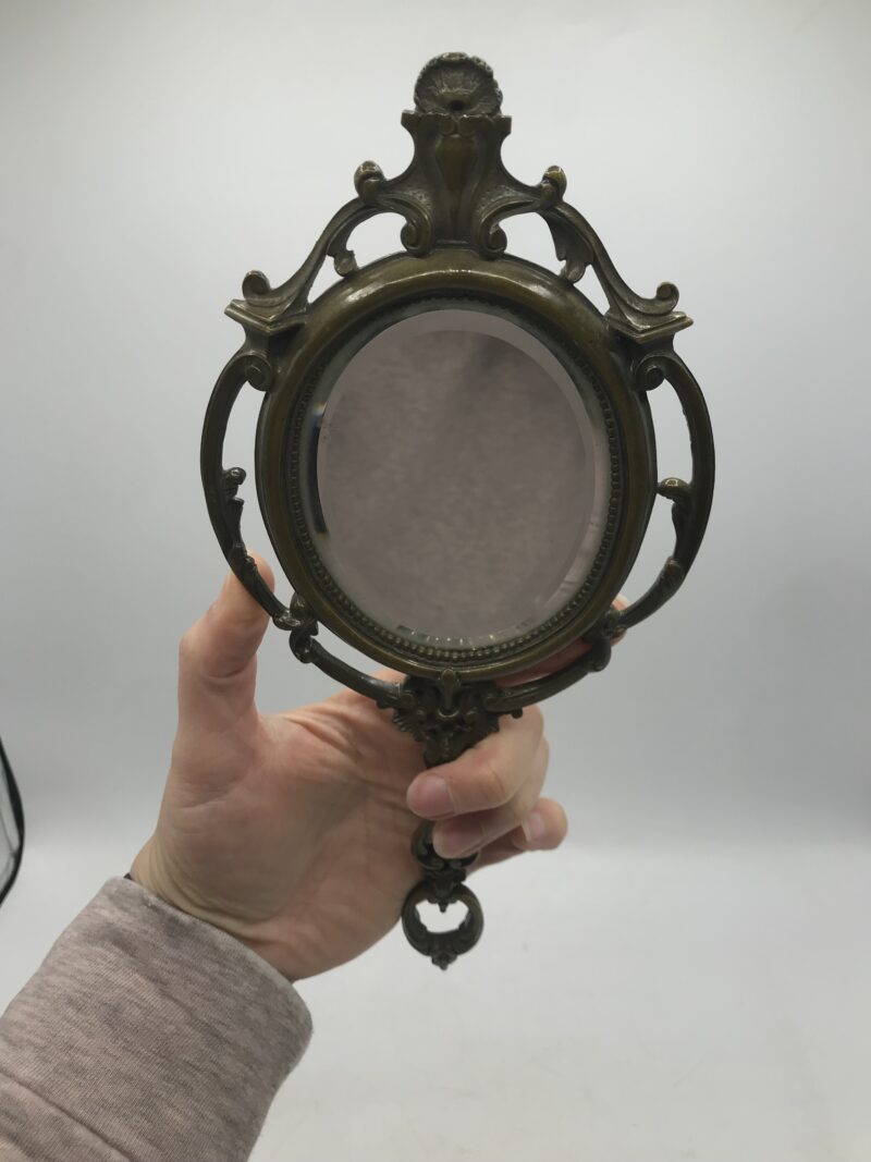 petit miroir baroque en bronze