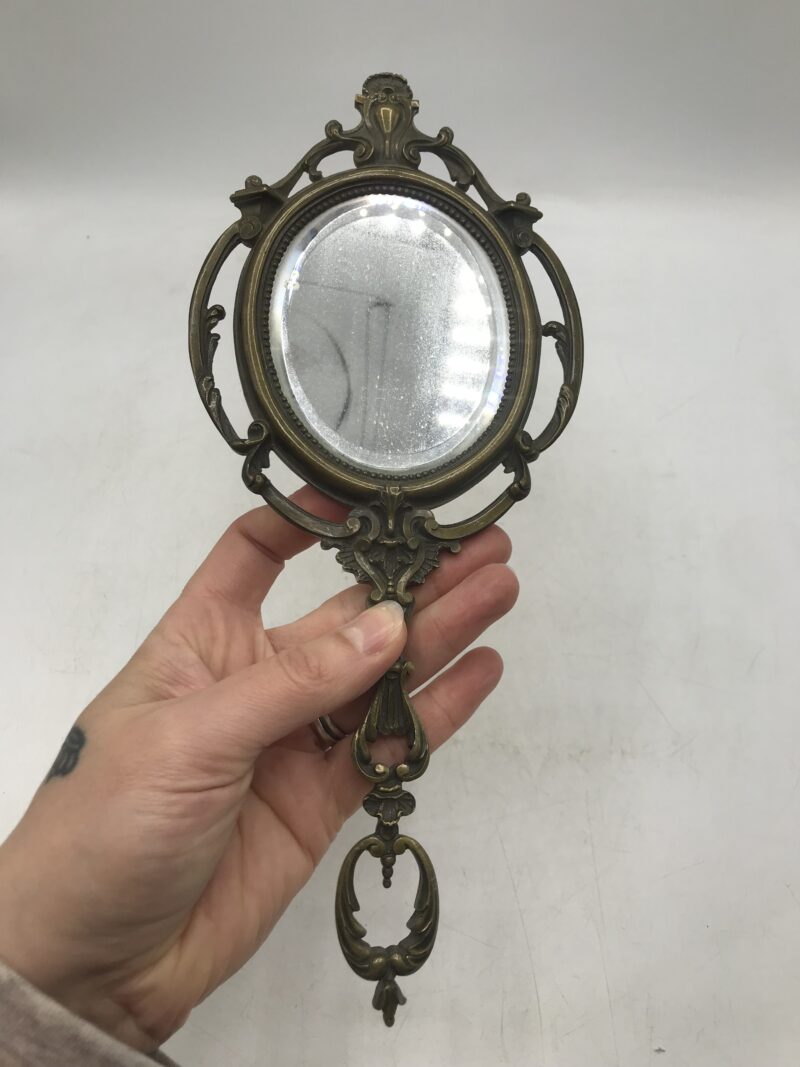Miroir à main bronze ciselé – Image 6