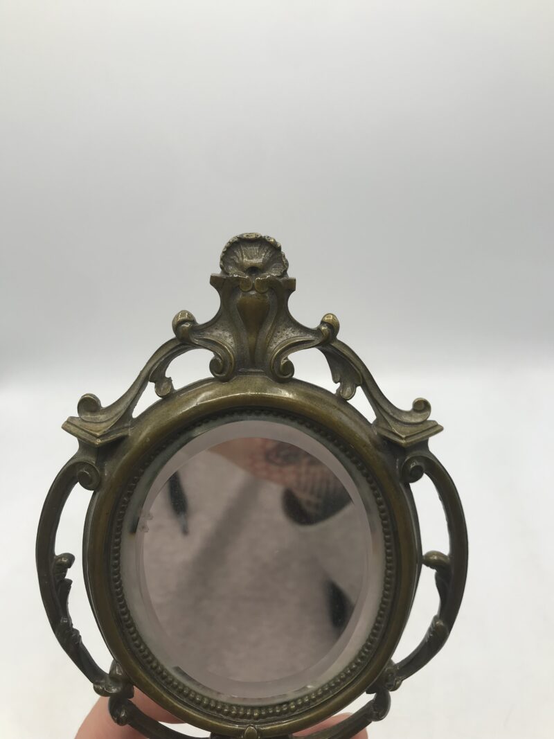 Miroir à main bronze ciselé – Image 7