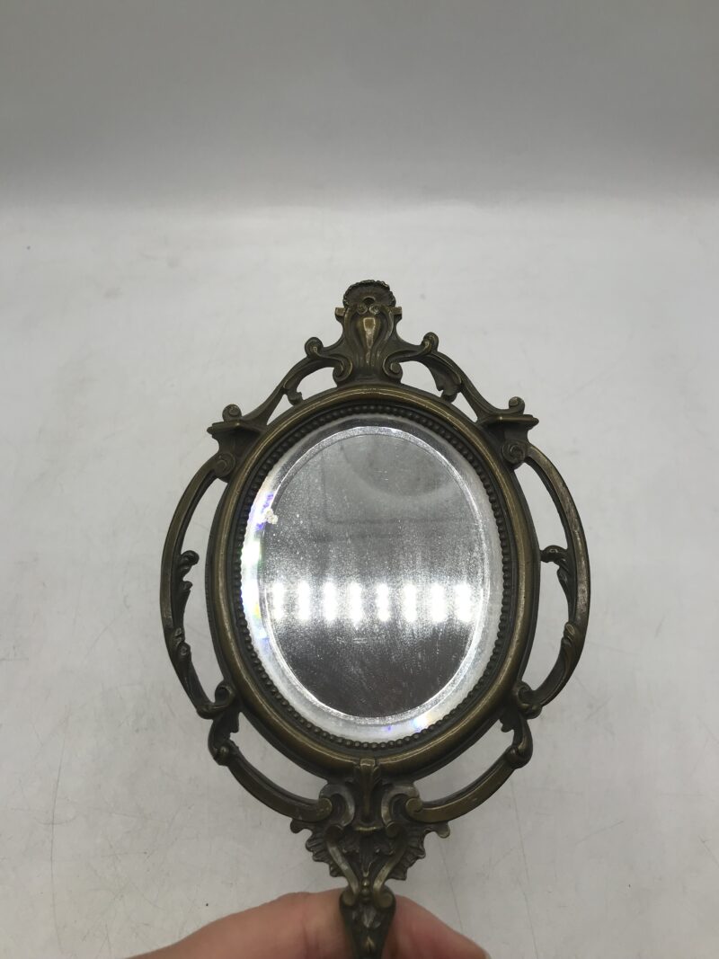 Miroir à main bronze ciselé – Image 9