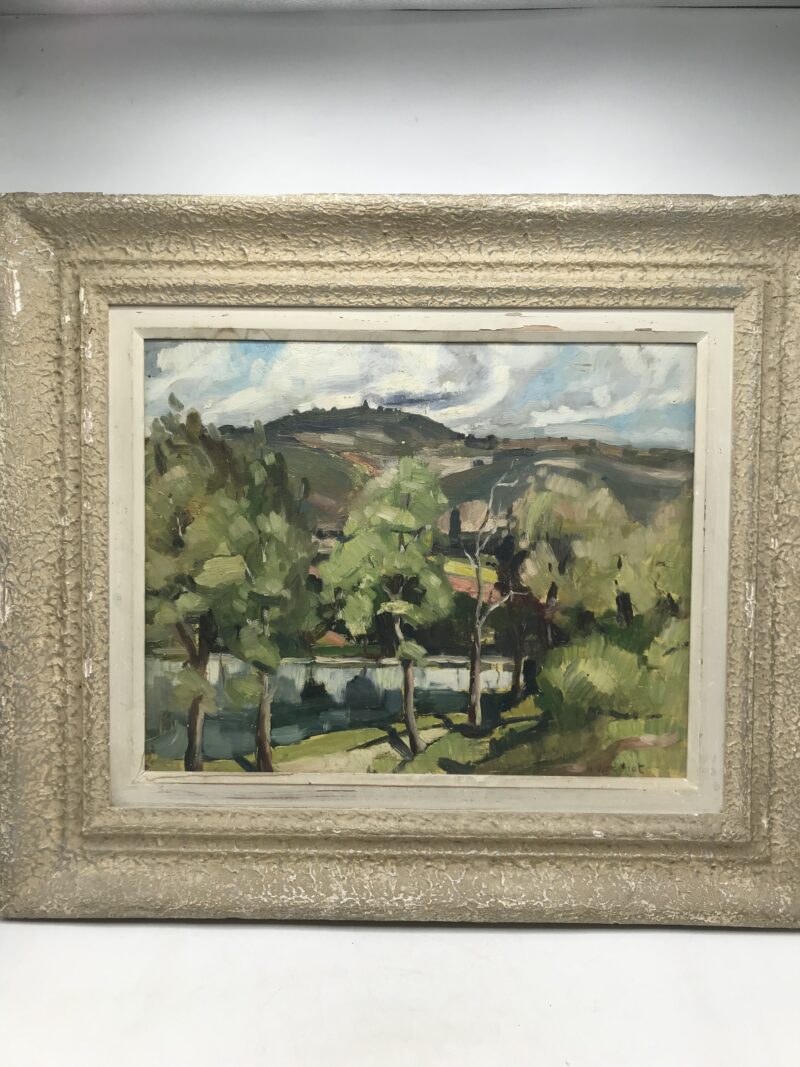 Duo de tableaux anciens signés – Image 4