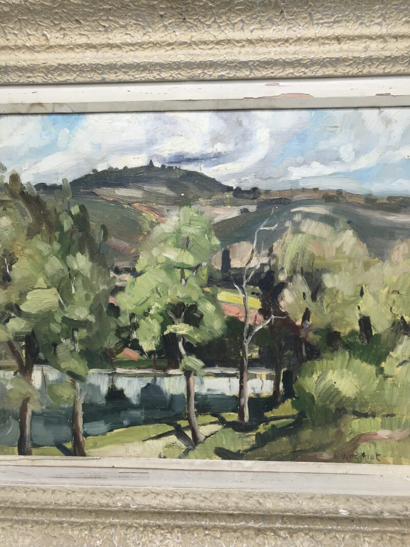 Duo de tableaux anciens signés – Image 10