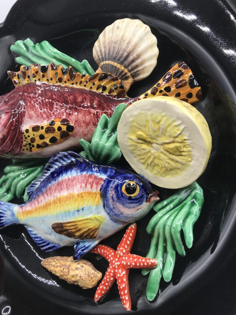 assiette décorative poissons vintage