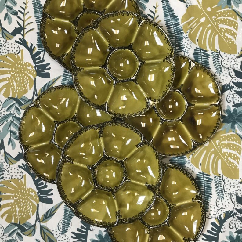 Service de 6 assiettes huitres Gien