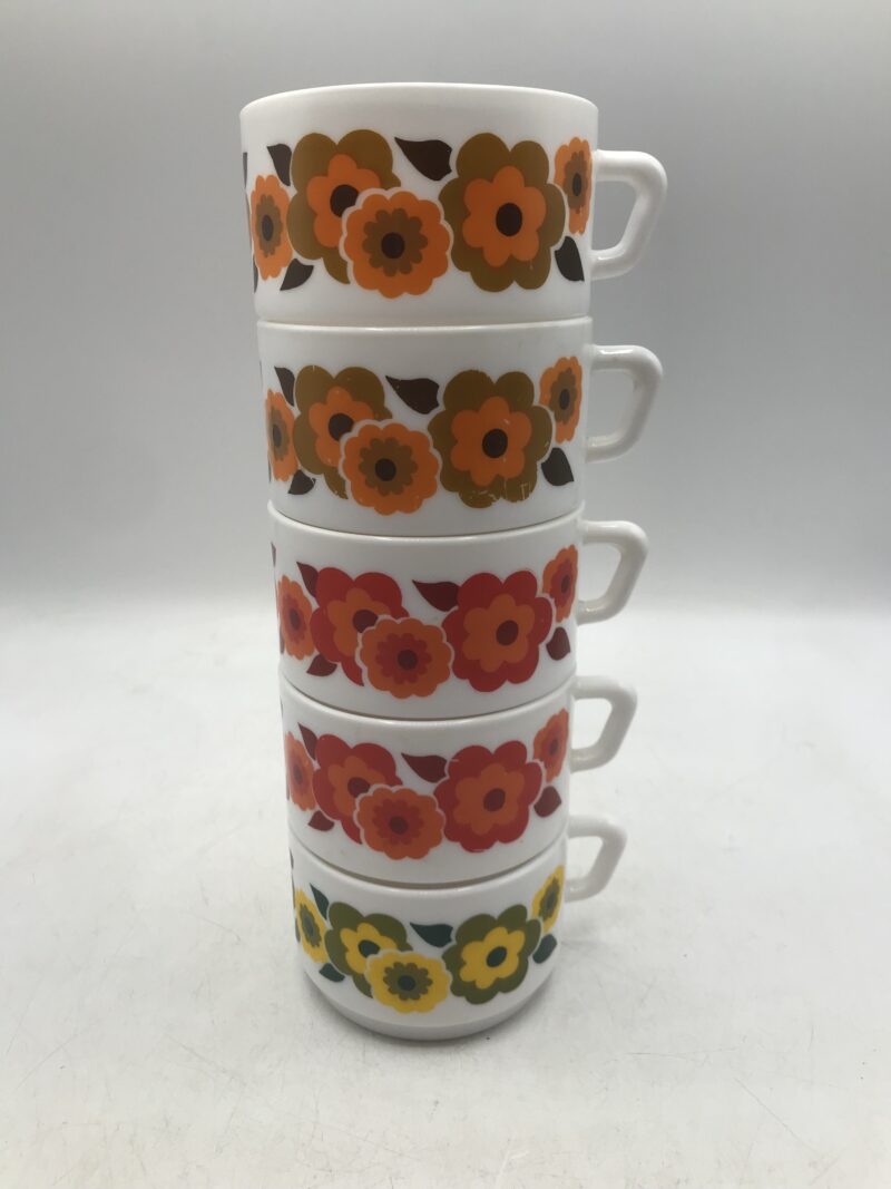 Ensemble de 5 tasses Acropal vintage – Image 2