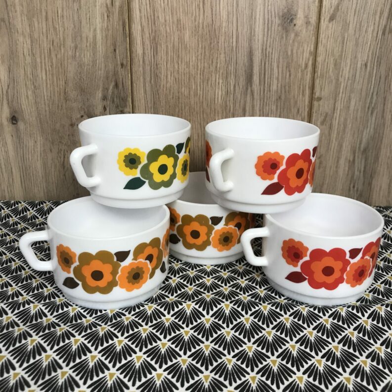 Ensemble de 5 tasse Acropal vintage