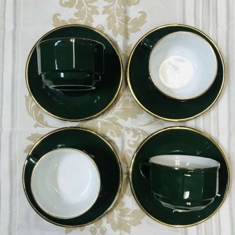 ensemble de tasses Apilco vert empire