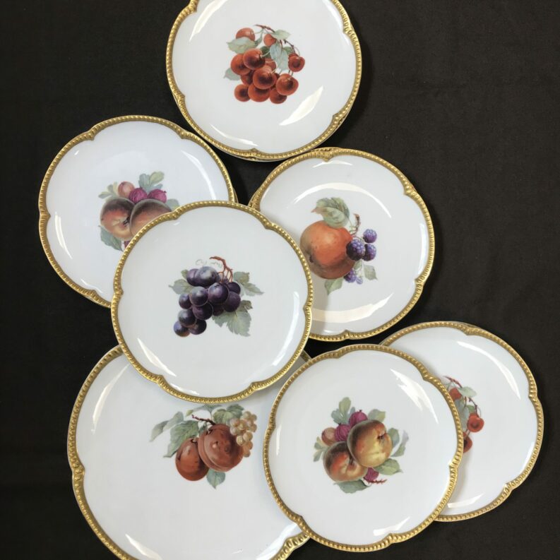 service assiettes bavaria fruits vintage