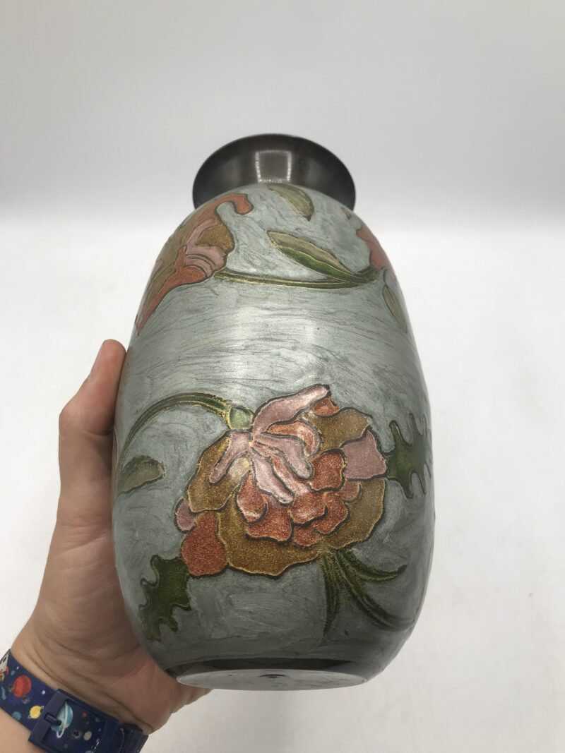 Vase en laiton émaillé japonais – Image 5