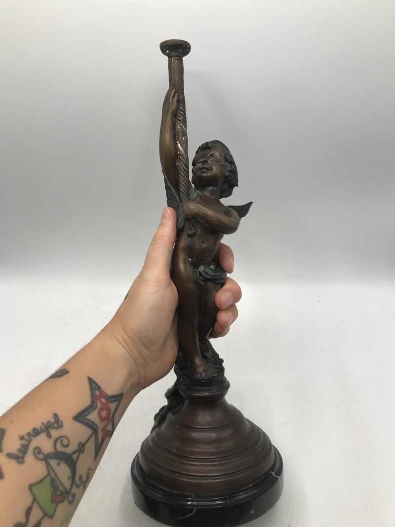 Duo de statue angelot bronze – Image 9