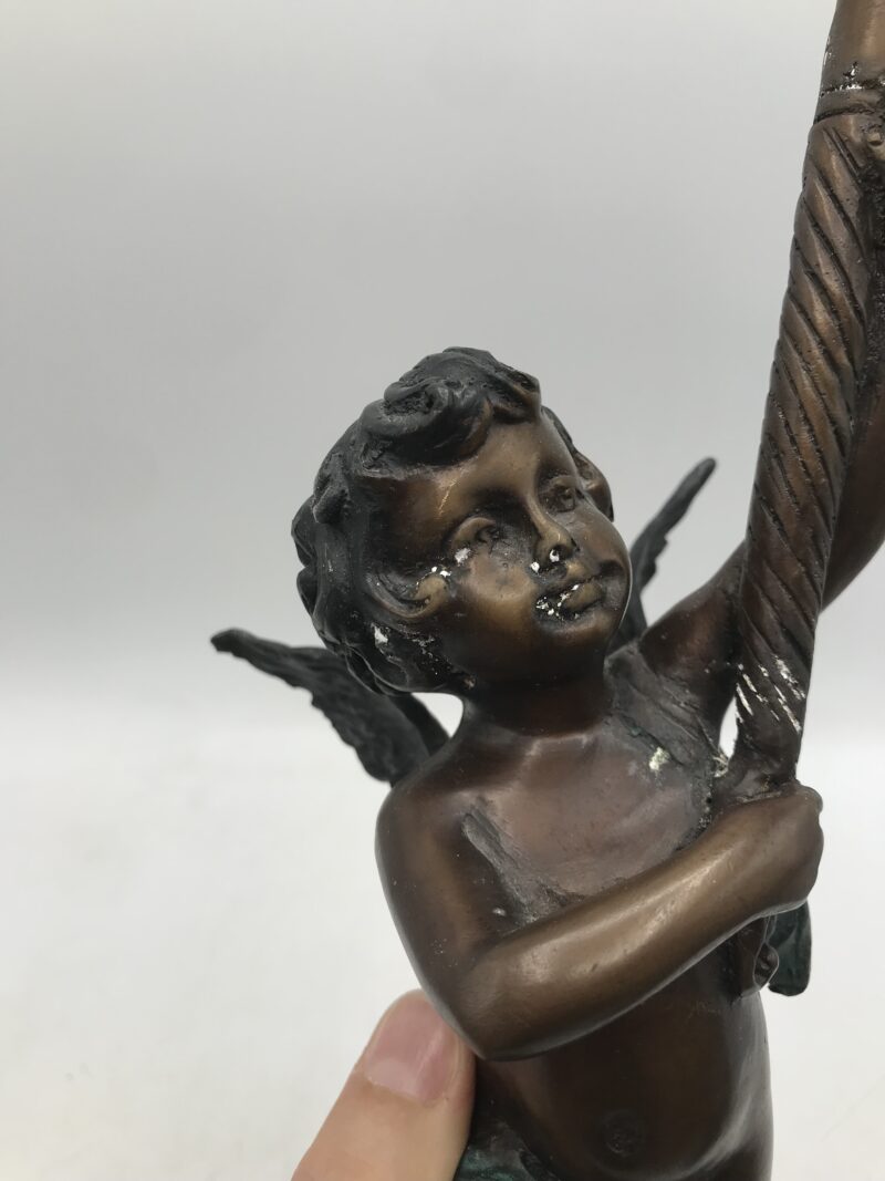 Duo de statue angelot bronze – Image 3