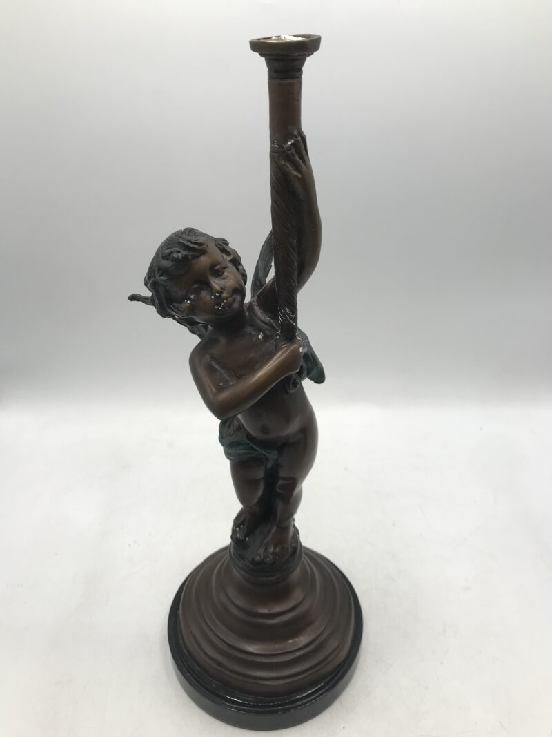 Duo de statue angelot bronze – Image 4
