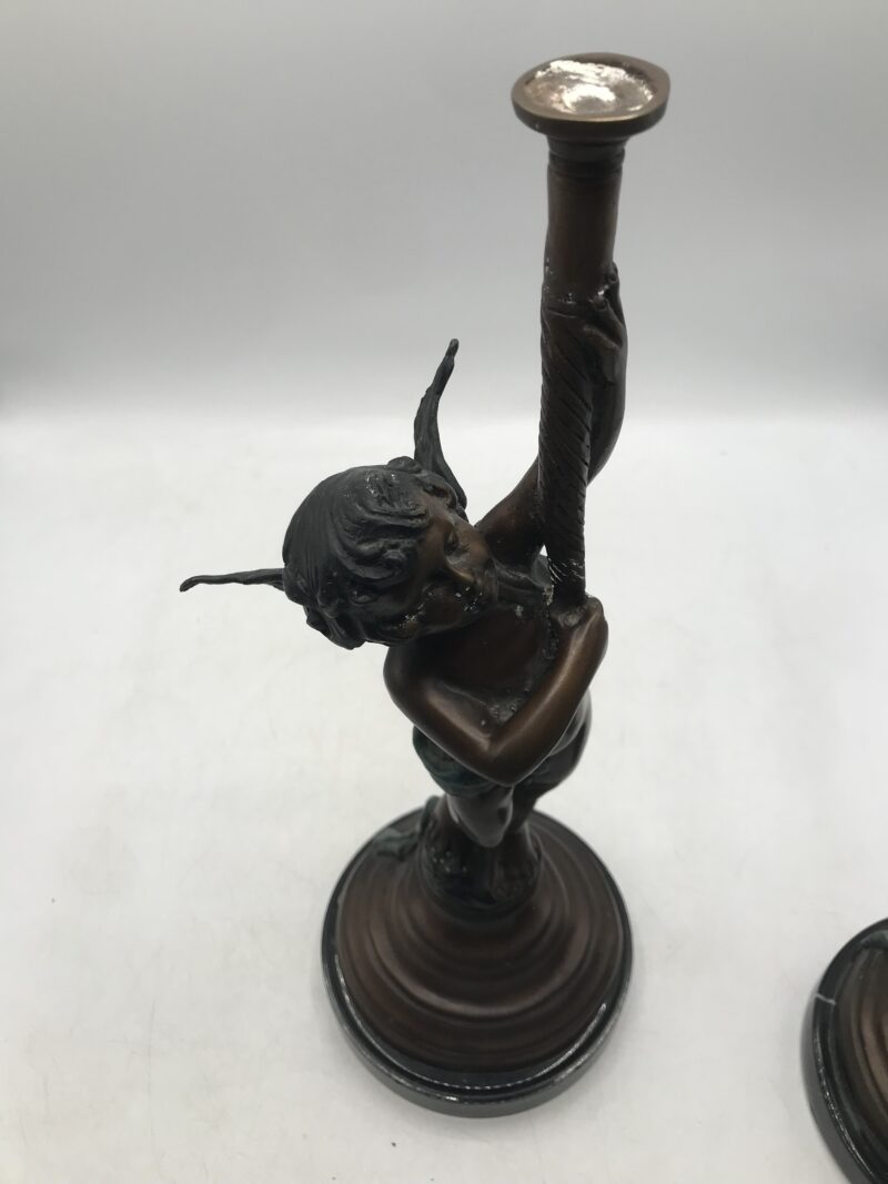 Duo de statue angelot bronze – Image 6