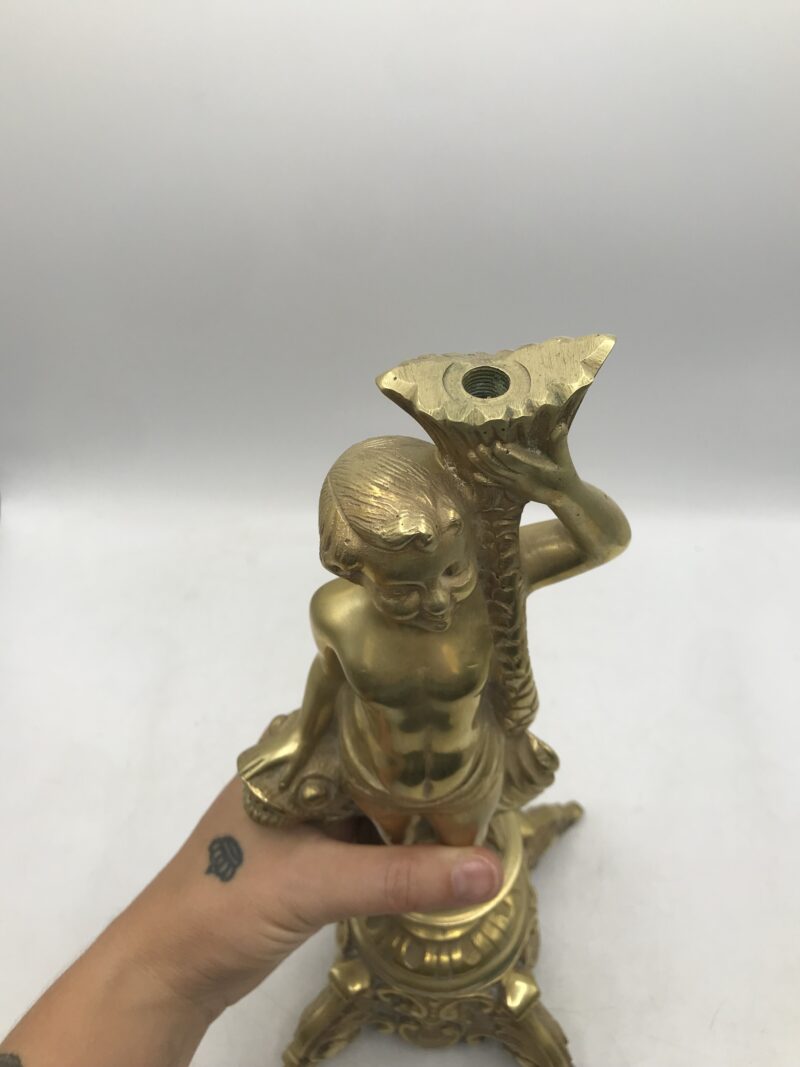 Pied de lampe chérubin bronze – Image 4